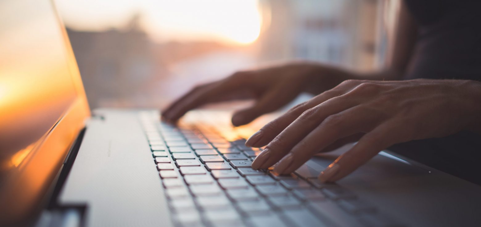 person typing