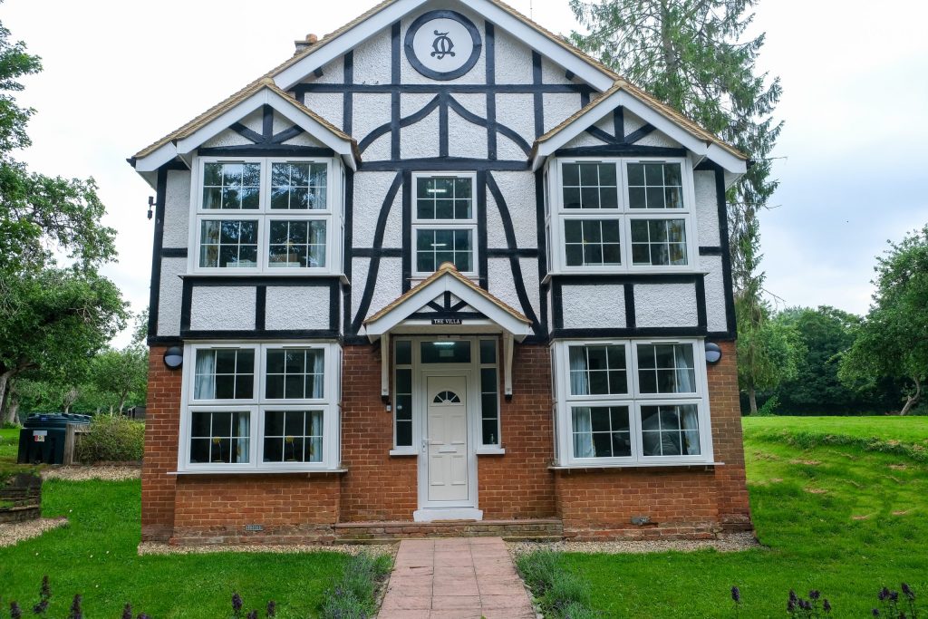 black and white detached house