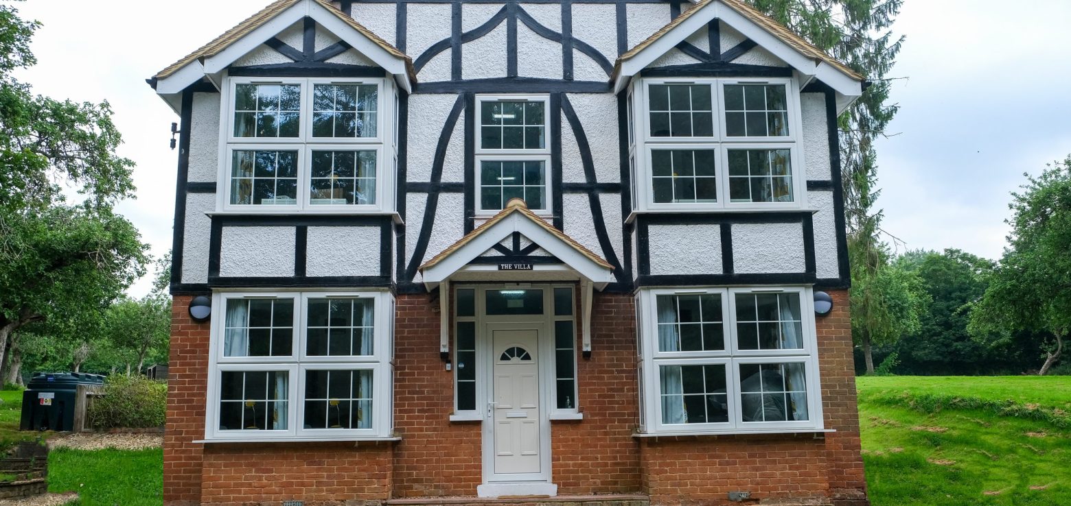 black and white detached house