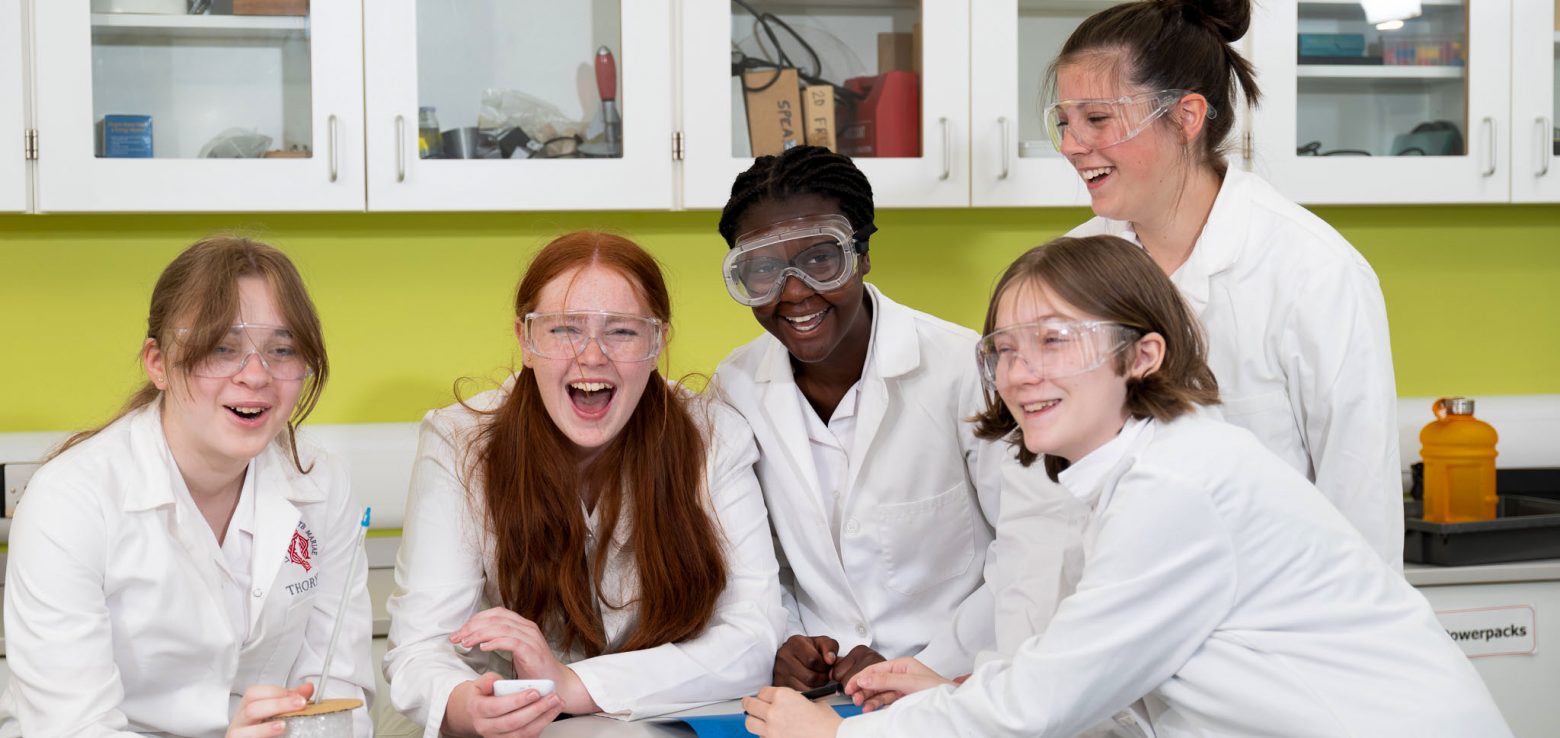 students in the lab