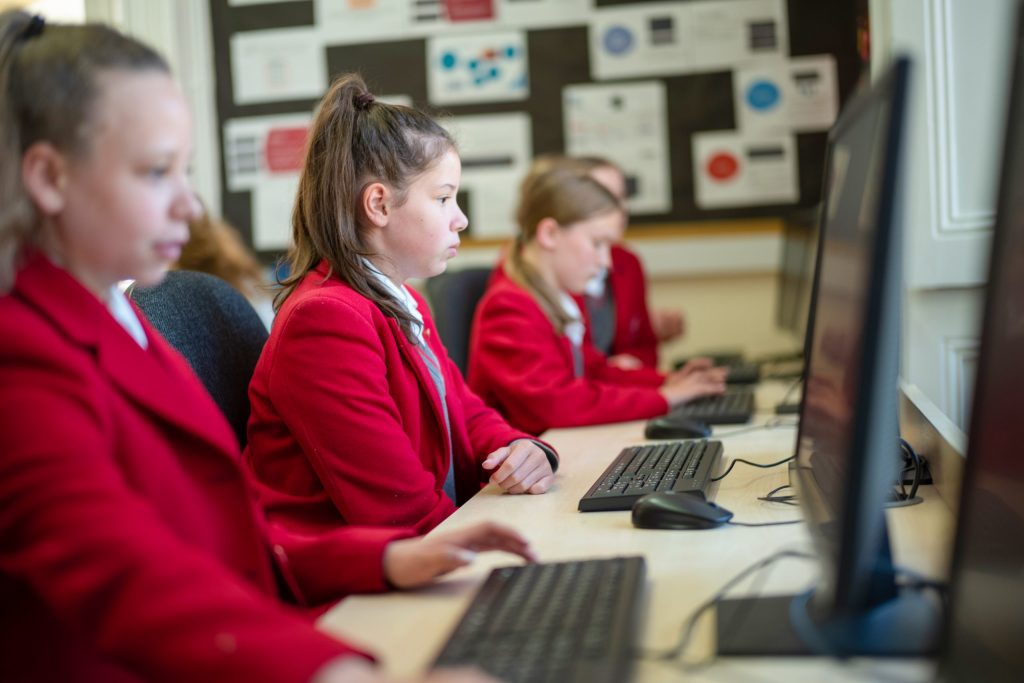 students using computers