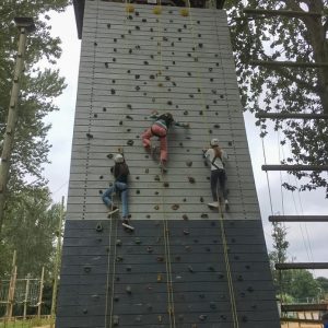 children rock climbing