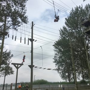 child on zip wire