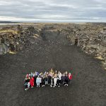 group of students at a mountain site