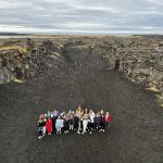 group of students at a mountain site