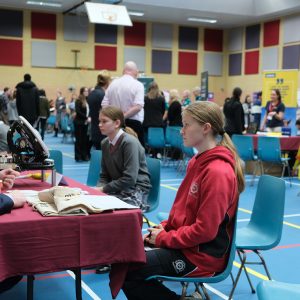 Students in a careers fair