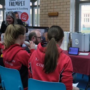 students talking and listening