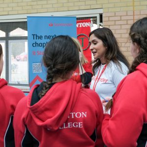 students talking and listening