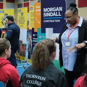 lady talking to children