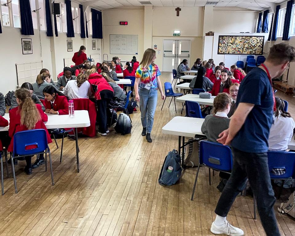 students in the classroom working