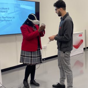 girl wearing a vr headset