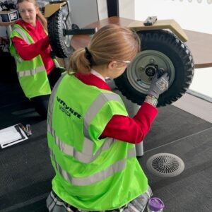 woman working on a wheel