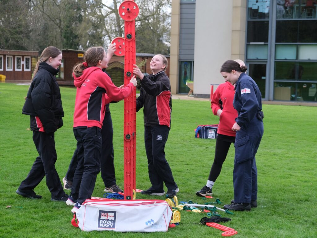 students in a royal navy workshop