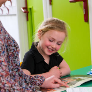 reception student reading