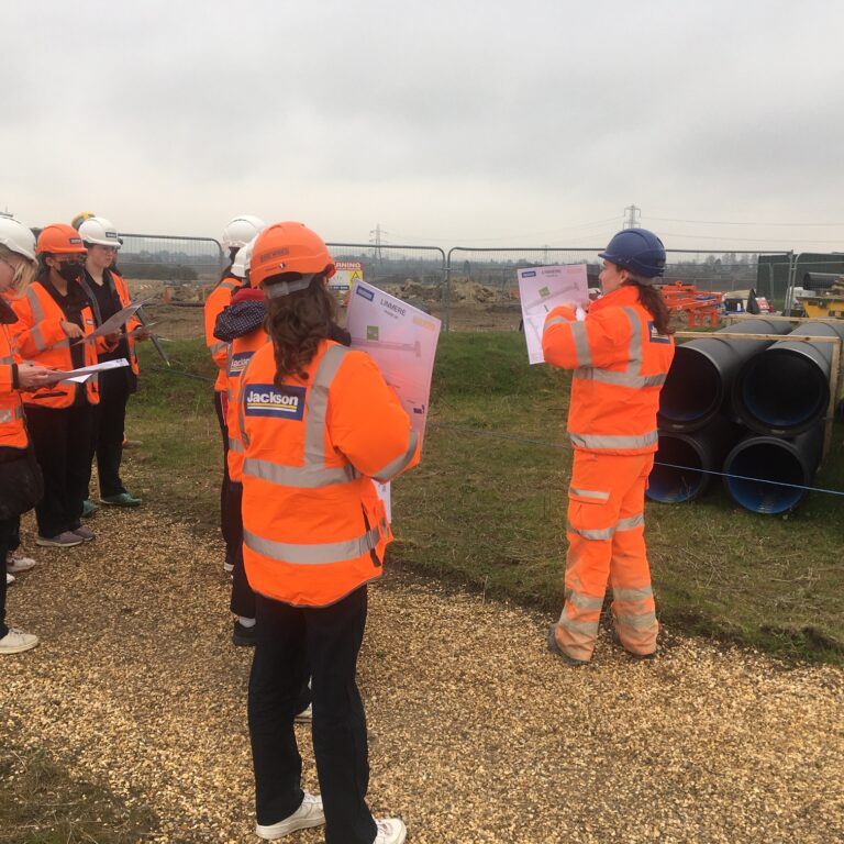 children at a construction site